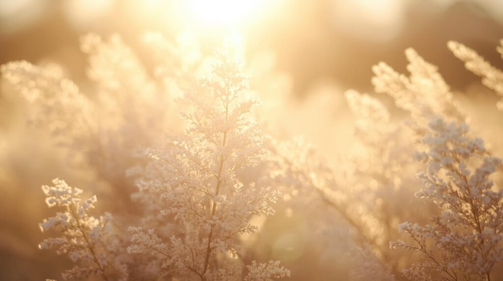 日に当たる草花