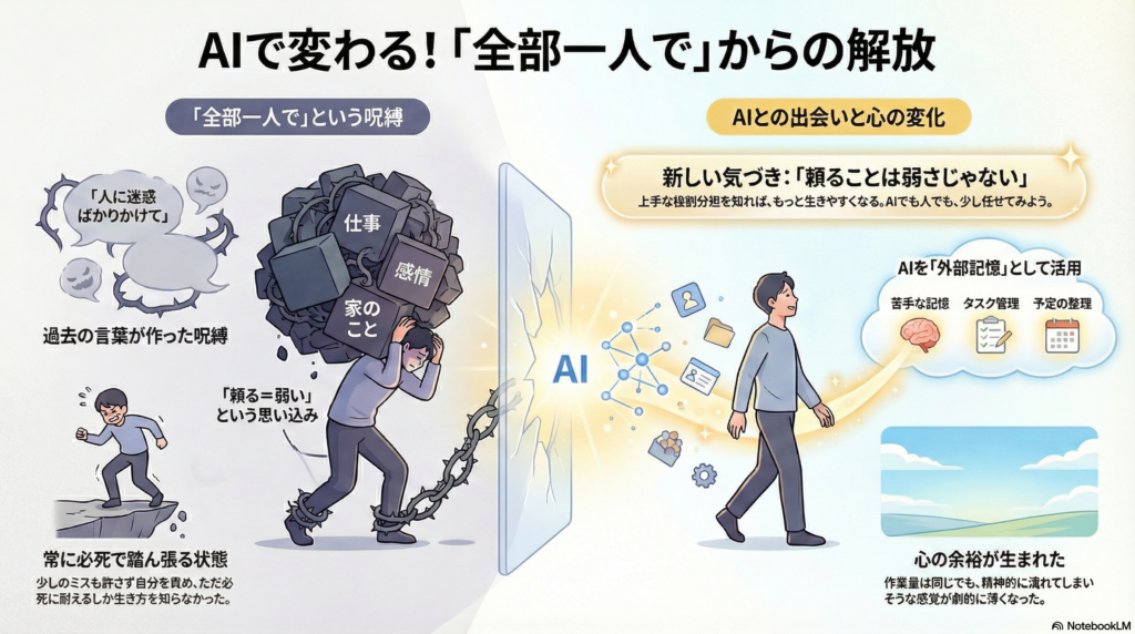 依存ではなく、一人でやることから解放された絵