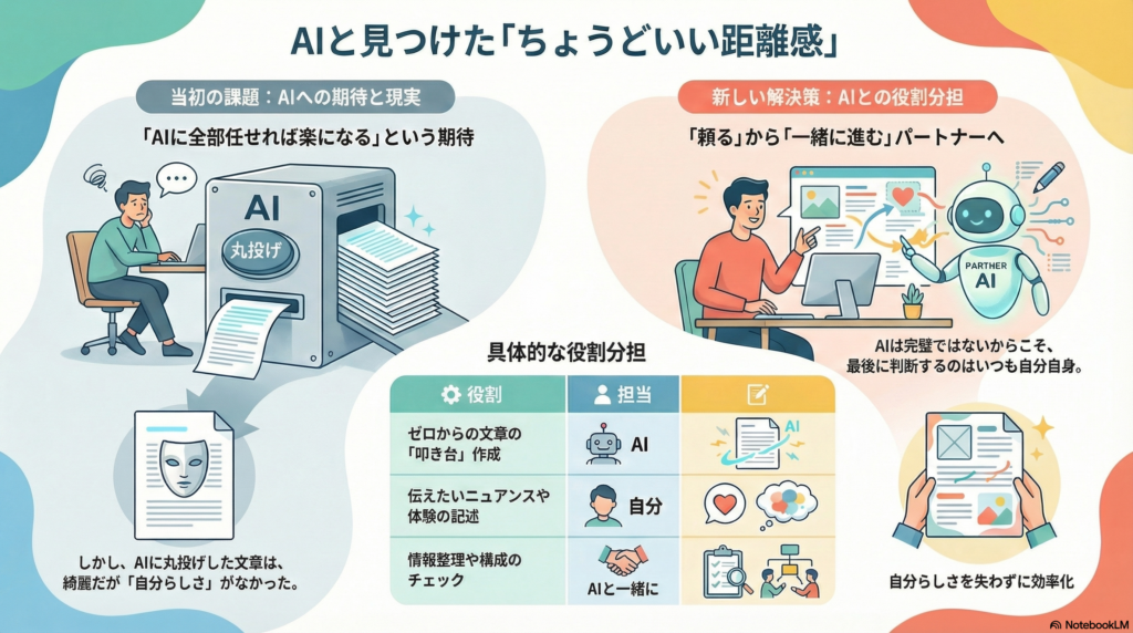 AIと役割分担をする距離感を表した絵
