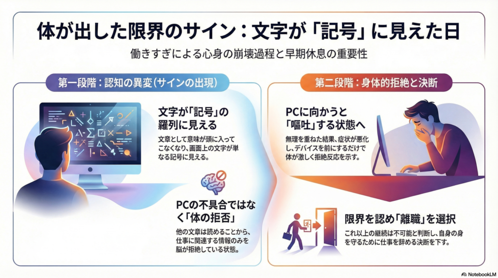 体が出した限界のサインについてのイラスト