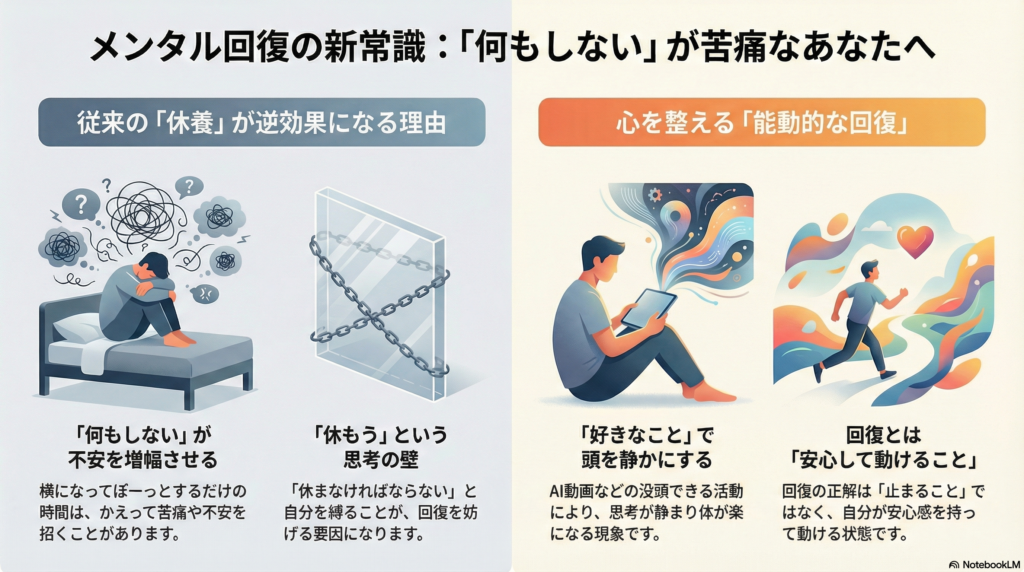 メンタル回復の新常識について表したイラスト